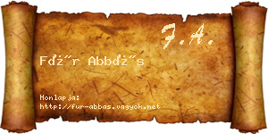 Für Abbás névjegykártya